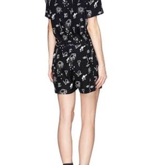 Sandro Paris 100% Silk Black and White Patterned Romper - Picture 5 of 8